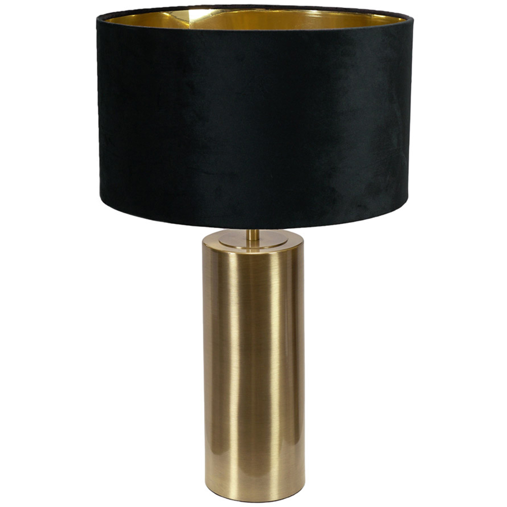 ValueLight Lexy Black Velvet Gold Inner Shade Gold LED Touch Table Lamp Image 1