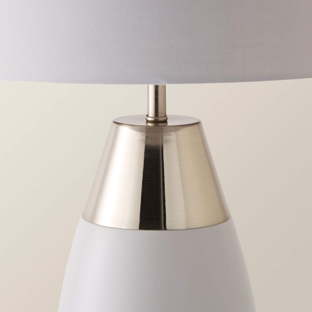 ValueLights Hurst Grey Drum Shade Touch Table Lamp with Bulb Image 3