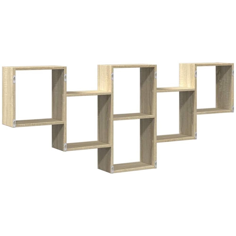 vidaXL 8 Shelf Sonoma Oak Floating Wall Shelf Image 5
