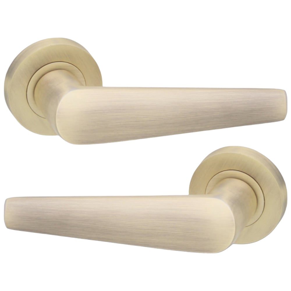 Spira Brass Aero Matt Antique Lever On Rose Door Handle 2 Pack Image 1