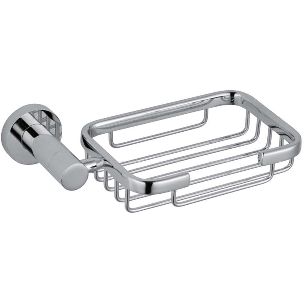 Nes Home Chrome Square Soap Dish with Holder Image 1