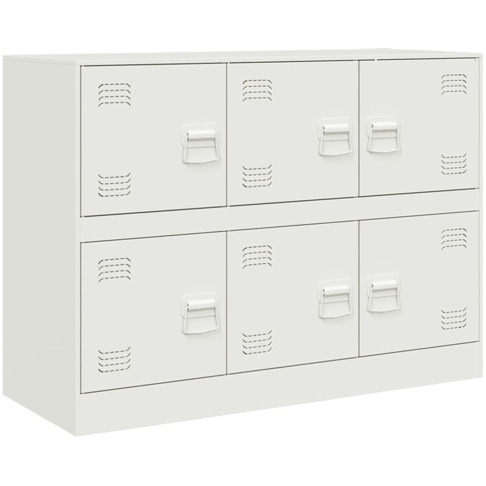 vidaXL 6 Door White Steel Sideboard Image 2