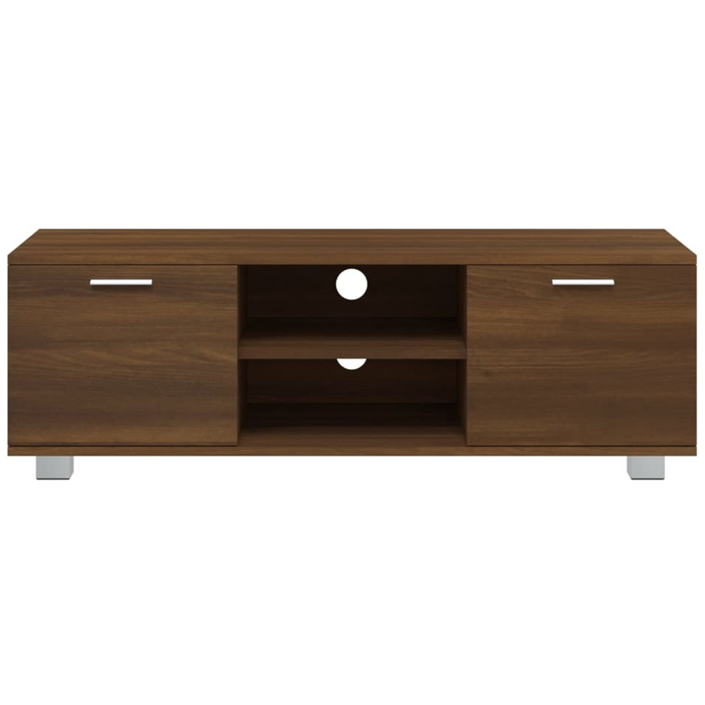 vidaXL 2 Door 2 Shelf Brown Oak TV Cabinet Image 4