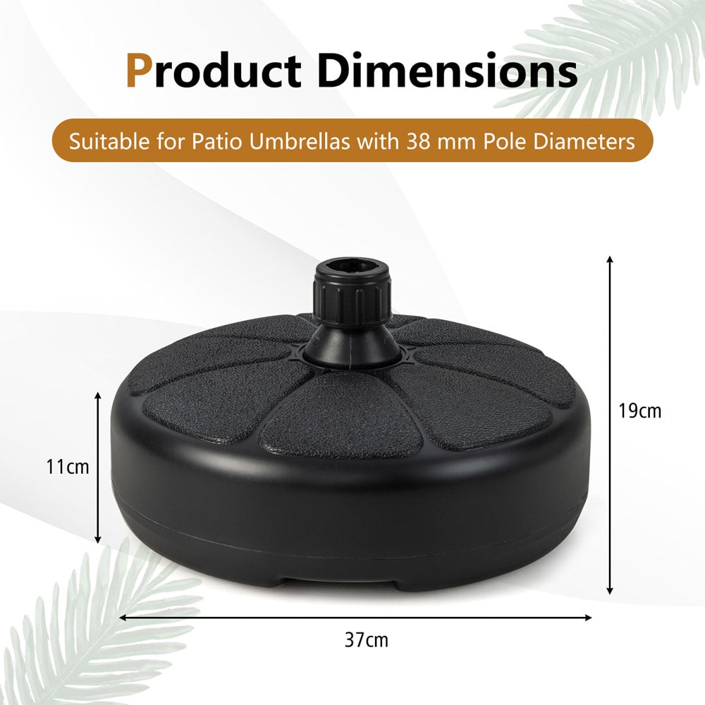 Costway Fillable Round Umbrella Base for 1.5 Inch Poles Image 9
