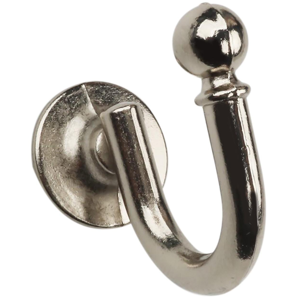 Pack of Two Boston Tie Back Hooks - Polished Steel Image
