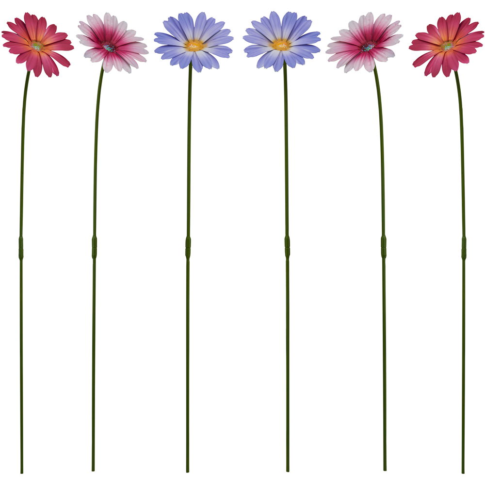 Garden Gear Purple Pink Magenta Metal Daisy Stake 6 Pack Image 1