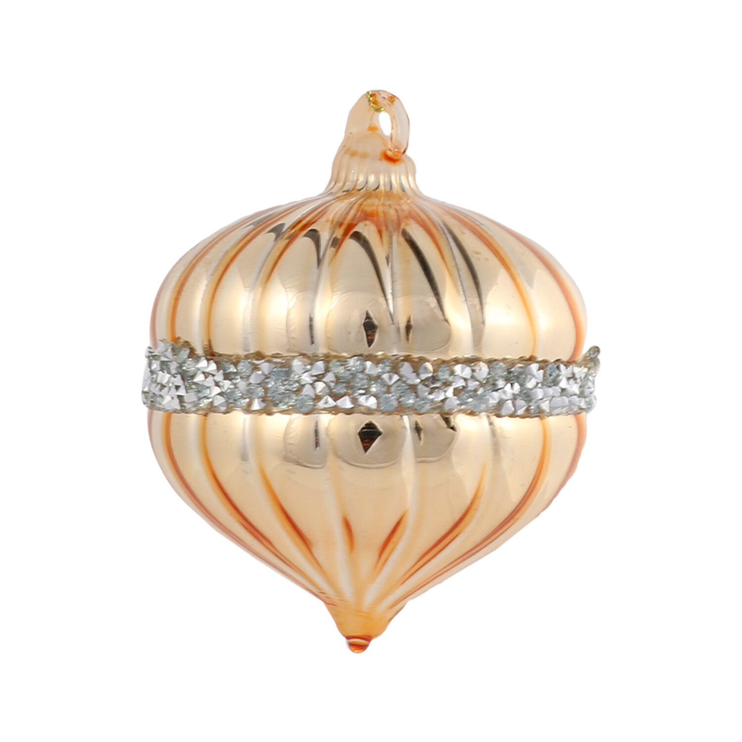 Chic Noir Shiny Gold Sequin Christmas Bauble Image 2