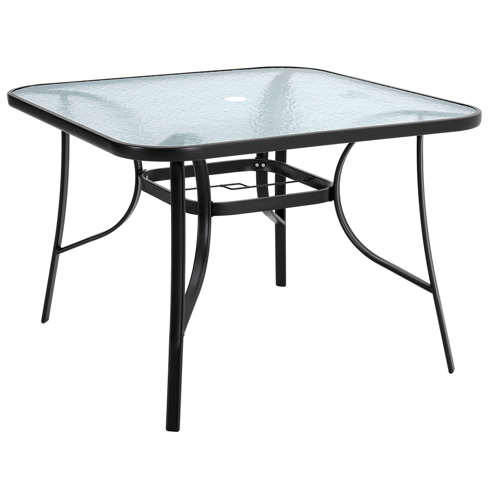 Living and Home Tempered Glass 4 Seater Square Garden Dining Table Image 7