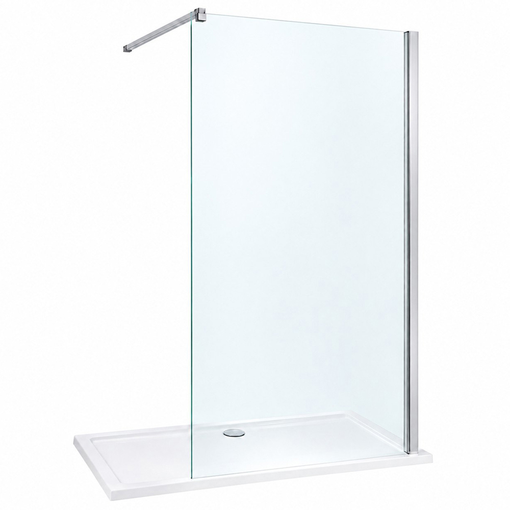 Stech Homes Walk-in Shower Screen with Shower Tray 800 x 1900mm Image 1