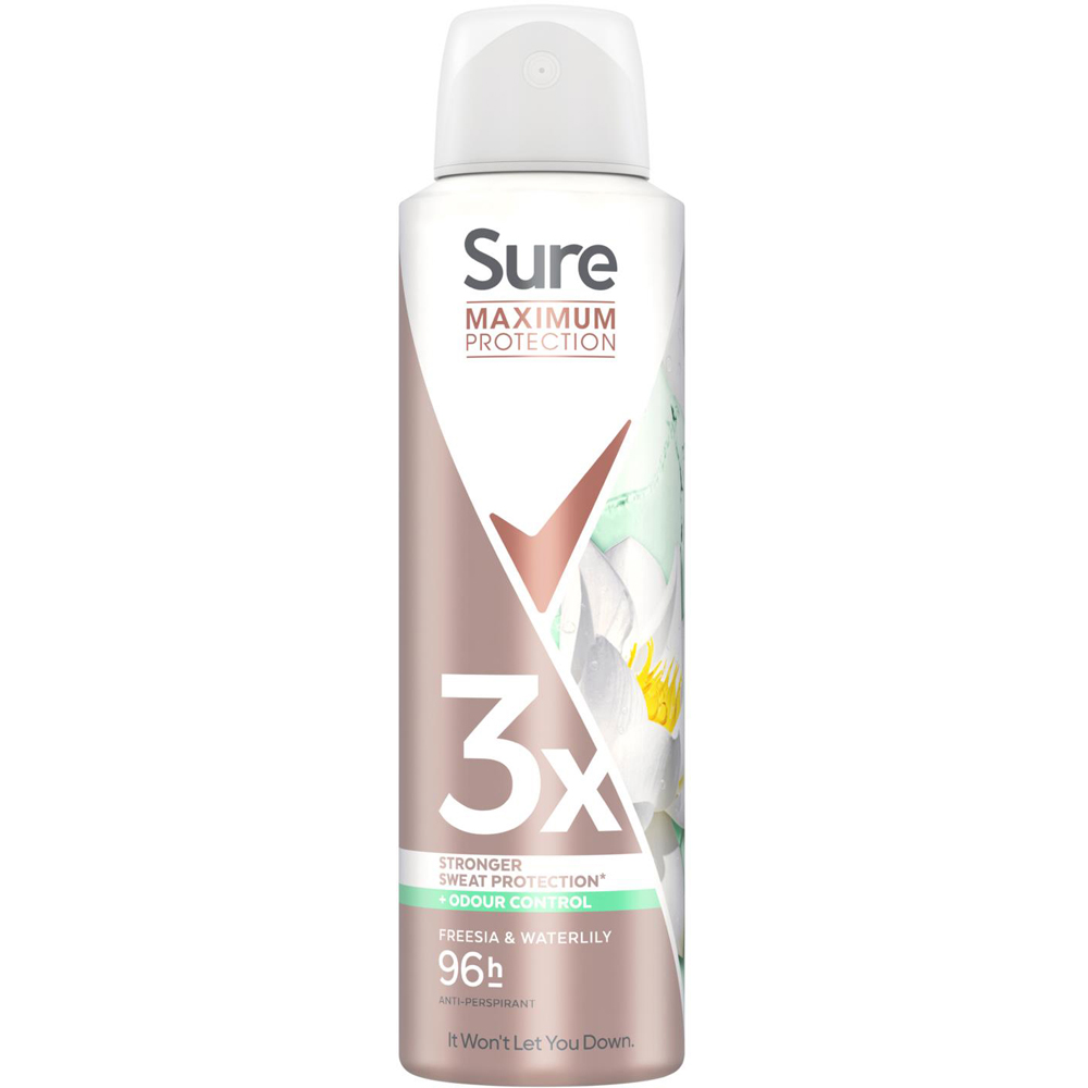 Sure Women Freesia and Water Lily Maximum Protection Anti-Perspirant Spray 150ml 12 Pack Image 2