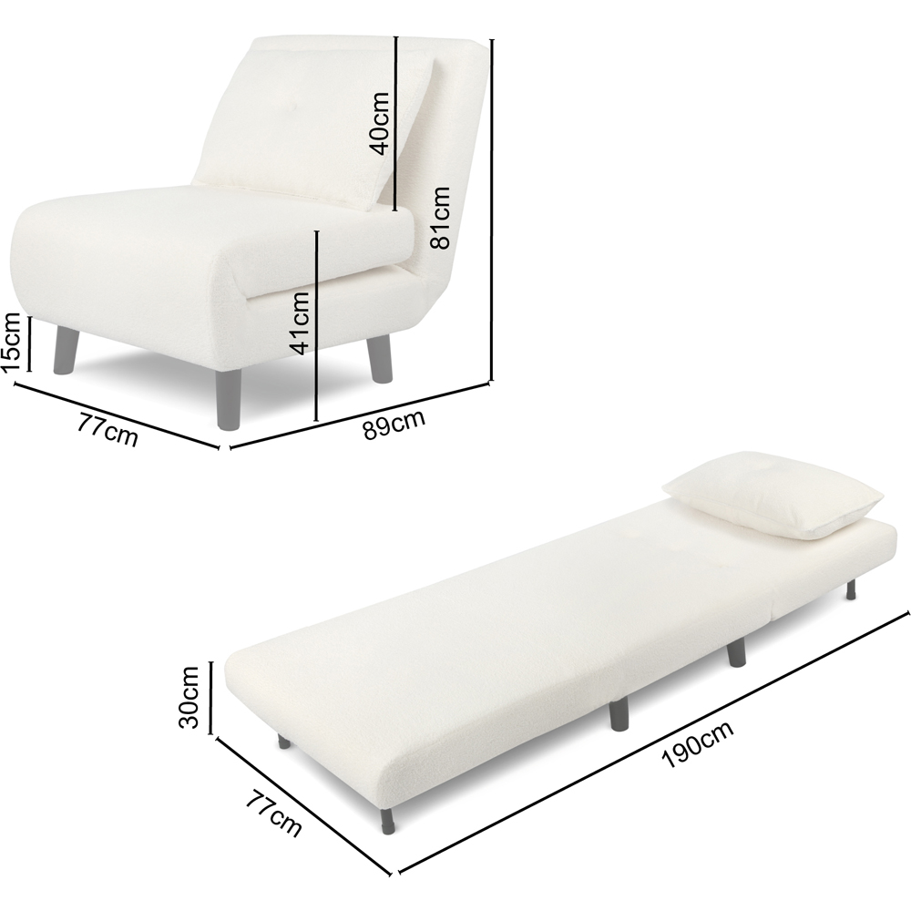 Aurora Single Seater Boucle Sofa Bed Image 7