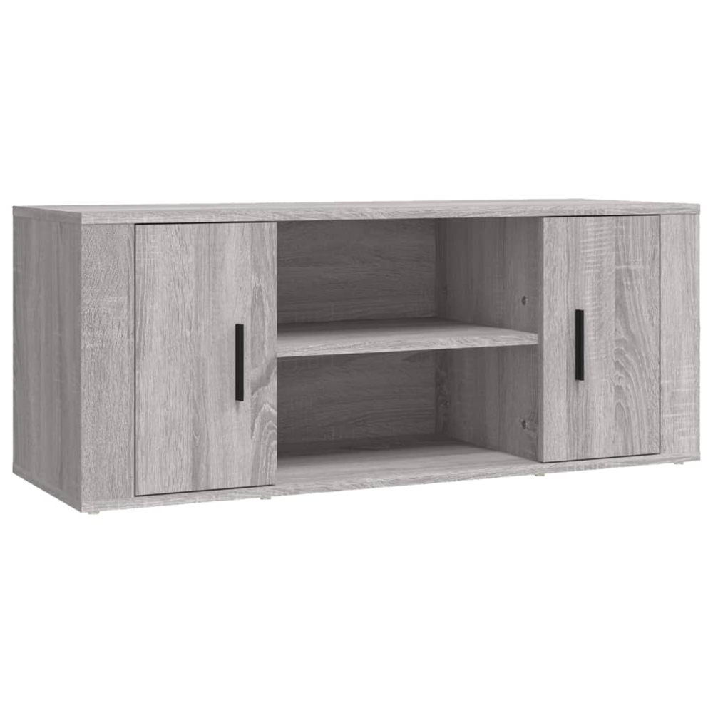 vidaXL 2 Door 2 Shelf Grey Sonoma TV Cabinet Image 2