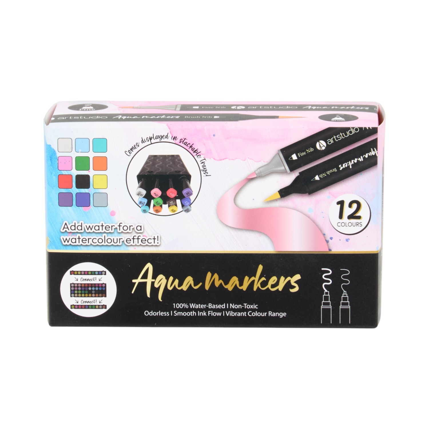 Pack of 12 Twin Aqua Markers Image 4