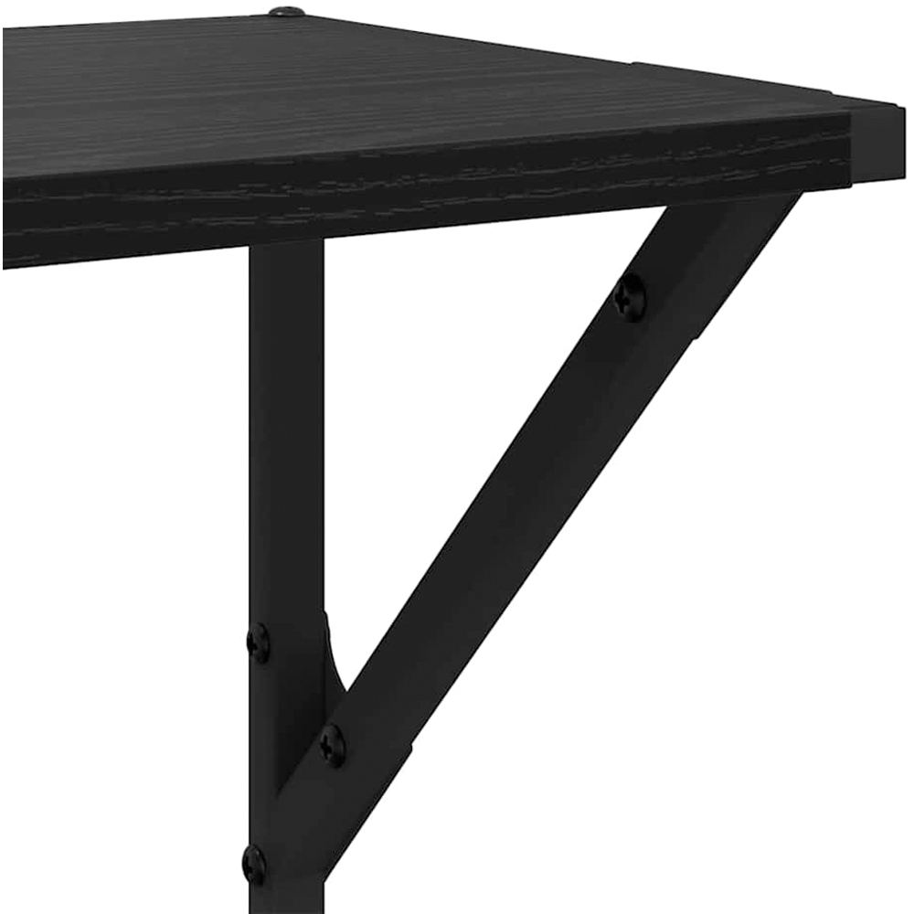 vidaXL 80 x 25cm Black Oak Wall Shelf Set of 2 Image 8