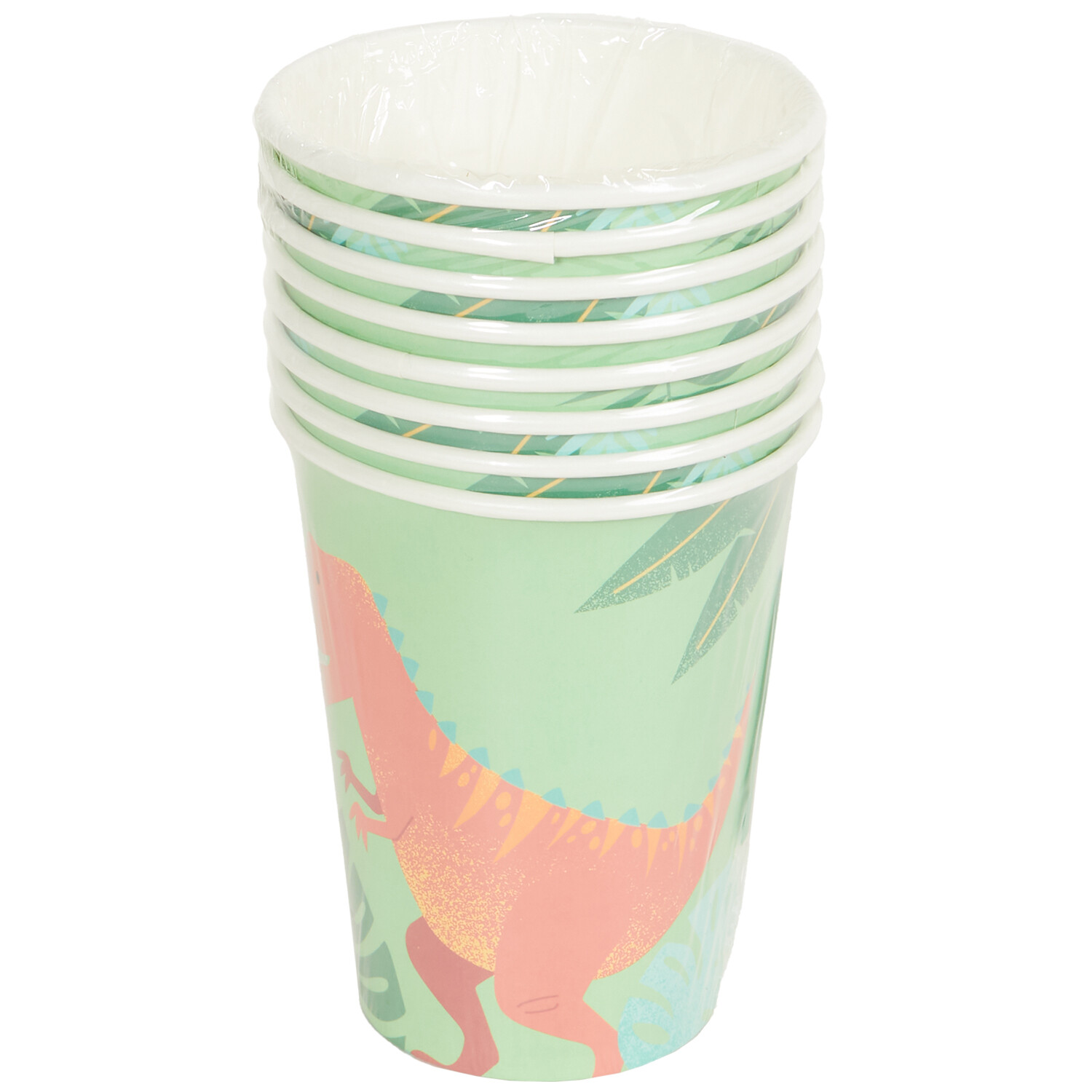 Pack of 8 Dinosaur Party Cups - Green Image 3