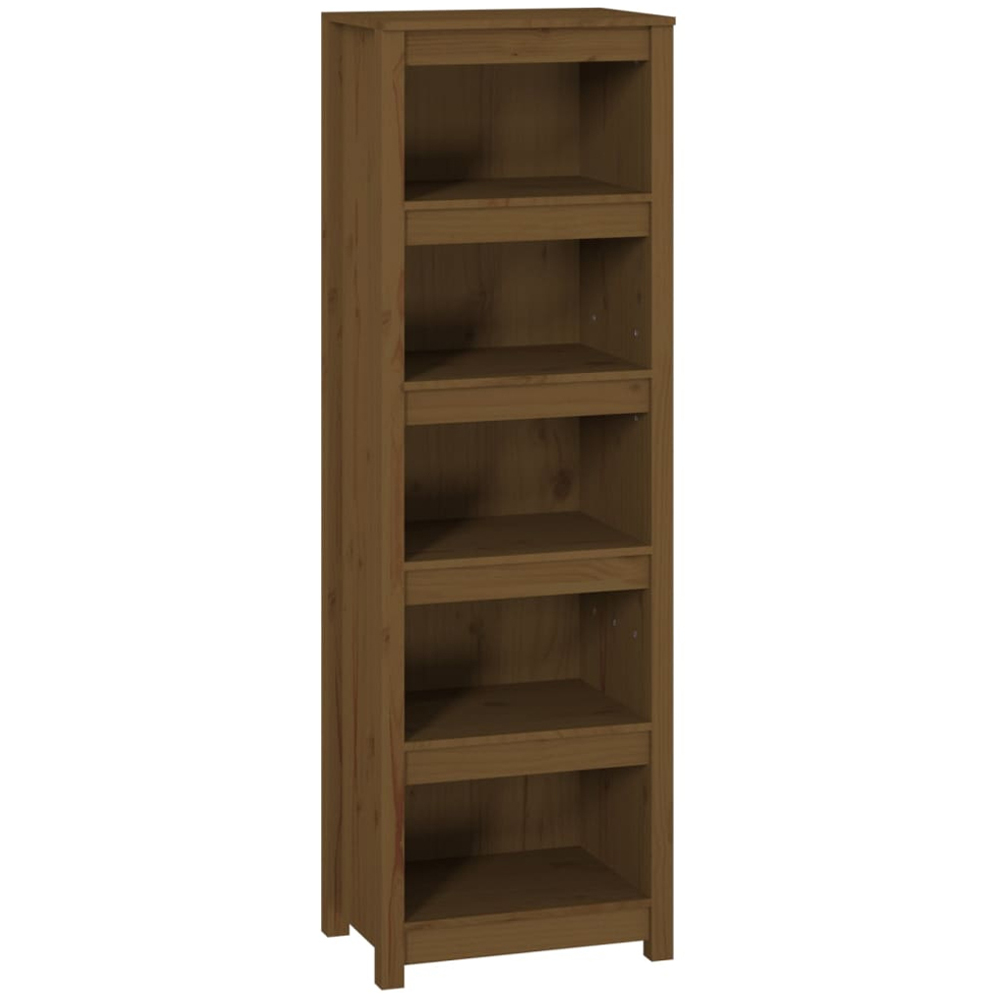 vidaXL 5 Shelf Honey Brown Solid Pine Wood Bookcase Image 2