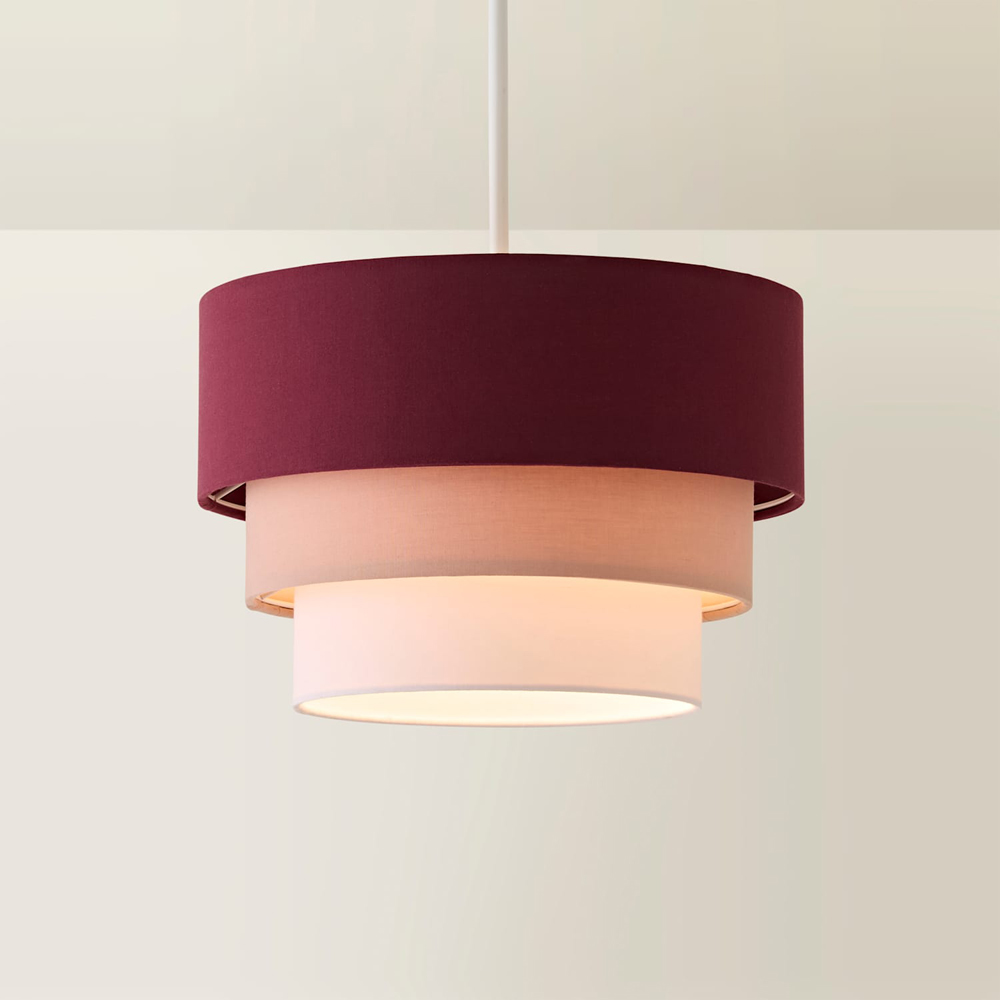ValueLights Aztec 3-Tier Plum Easy Fit Ceiling Pendant Light Lamp Shade Image 3