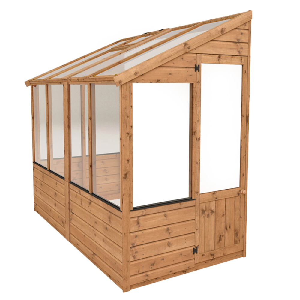 Mercia Wooden 8 x 4ft Traditional Lean To Greenhouse Image 1