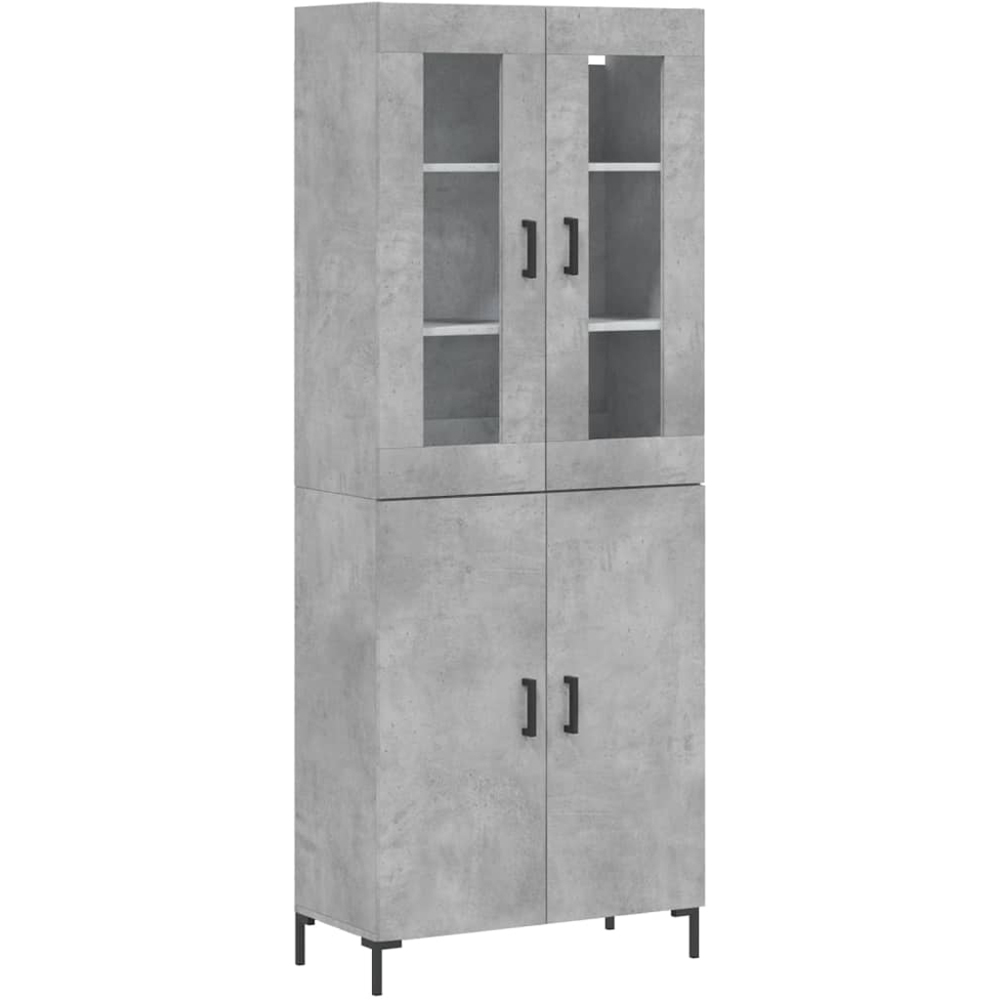 vidaXL 4 Door Concrete Grey Highboard Image 2
