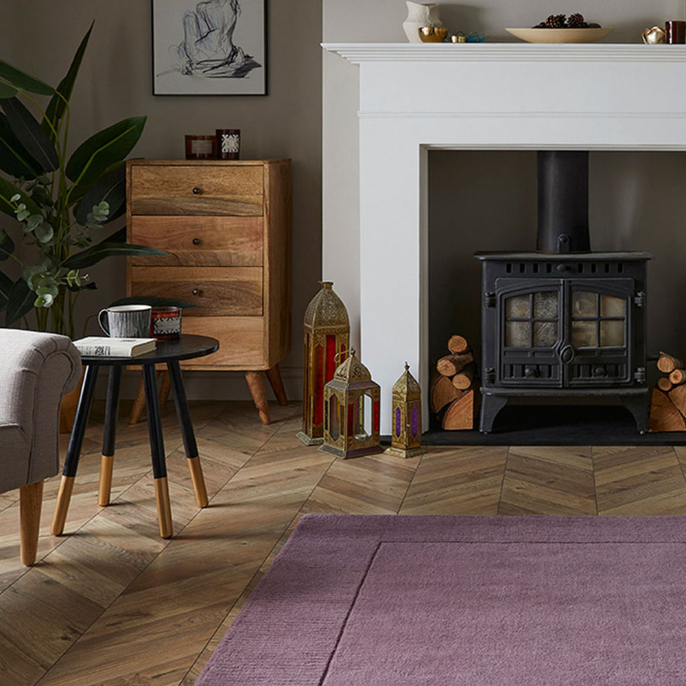 Esselle Home Esme Mauve Wool Rug 80 x 150cm Image 2