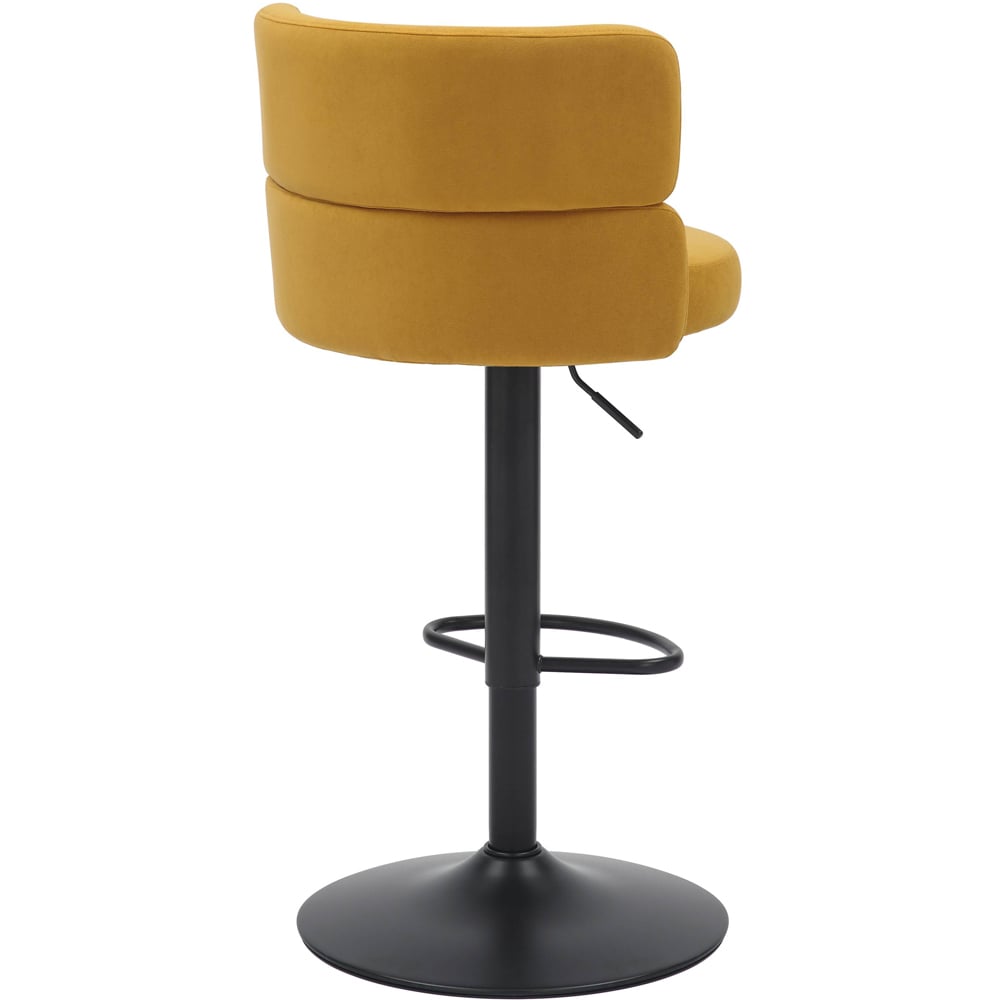 Mason Set of 2 Brushed Velvet Mustard and Black Bar Stool Image 5