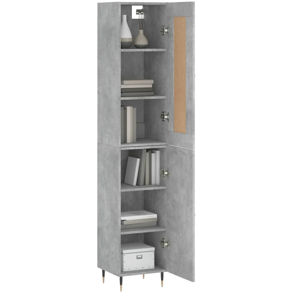 vidaXL 2 Door Concrete Grey Highboard Image 3
