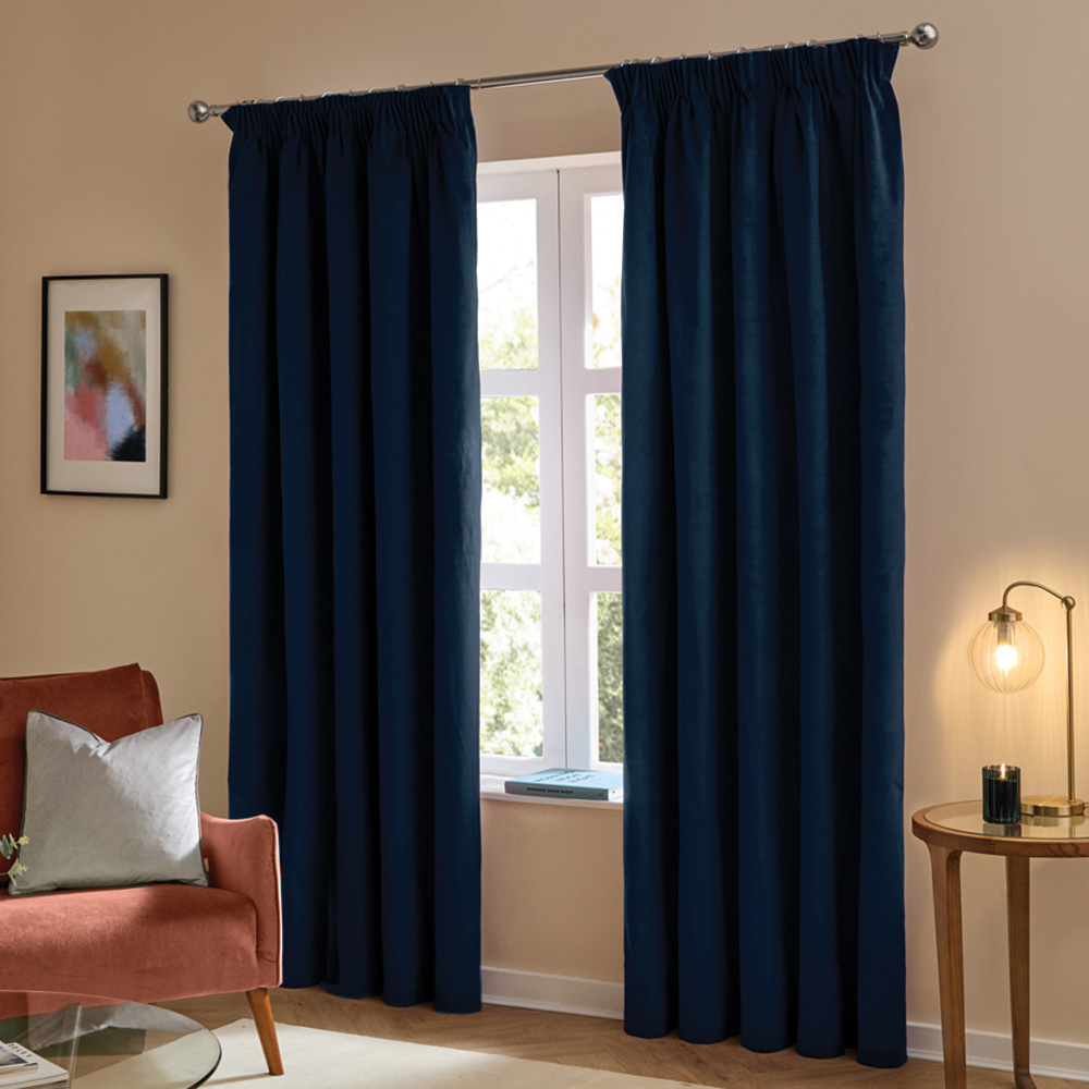 Furn The Ultimate Royal Velvet Fully Lined Pencil Pleat Curtains 117 x 183cm Image 1