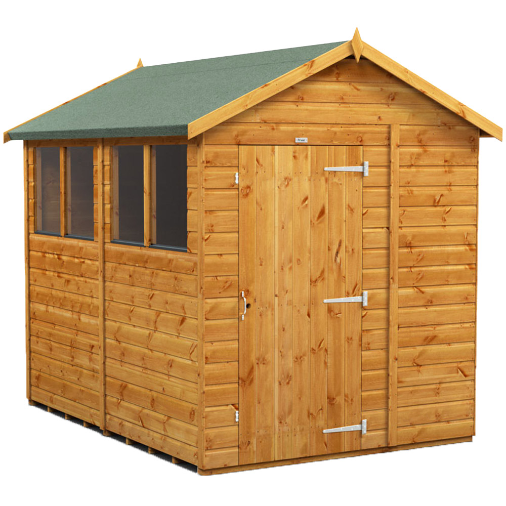 Power Sheds 8 x 6ft Apex Wooden Shed with Window Image 1