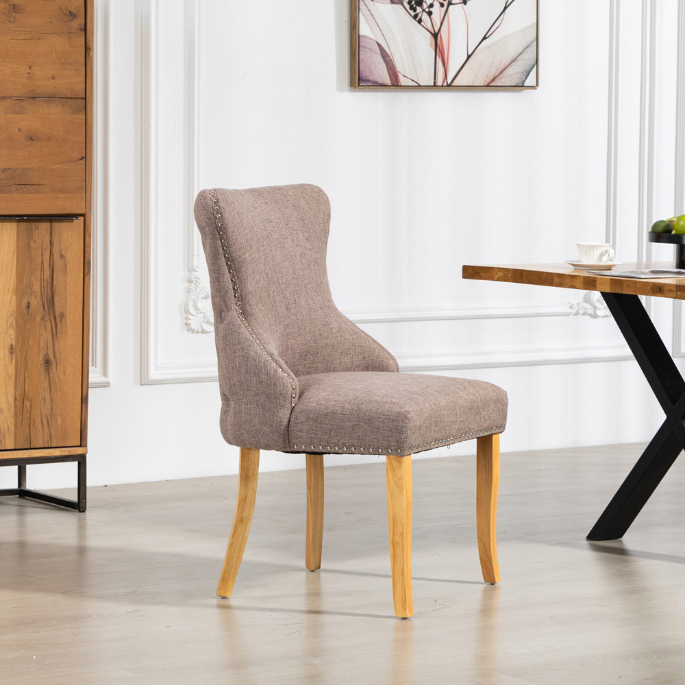 Artemis Home Olivola Set of 2 Dark Brown Fabric Dining Chair Image 6