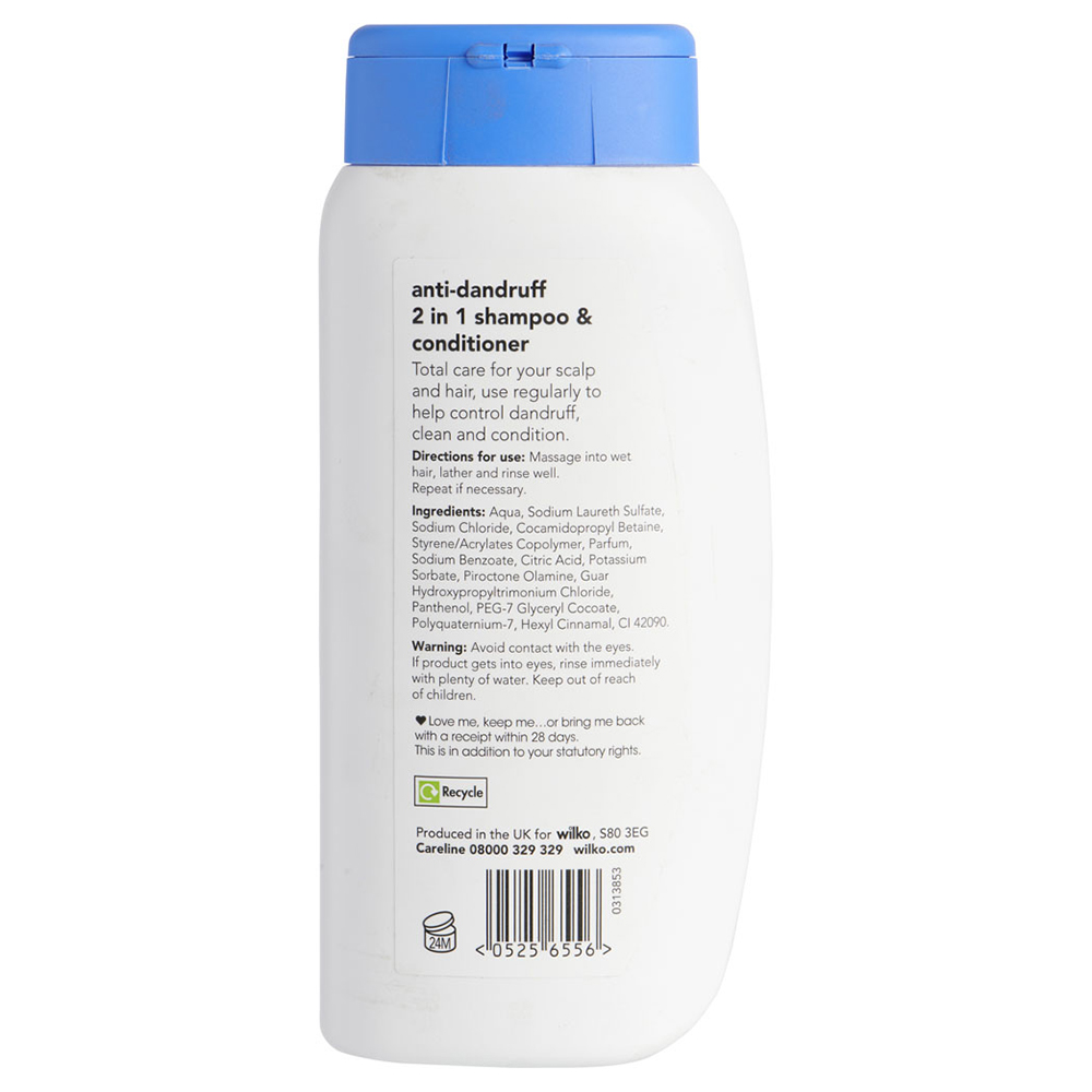 Wilko Anti Dandruff 2 in 1 Shampoo and Conditioner 300ml Image 4