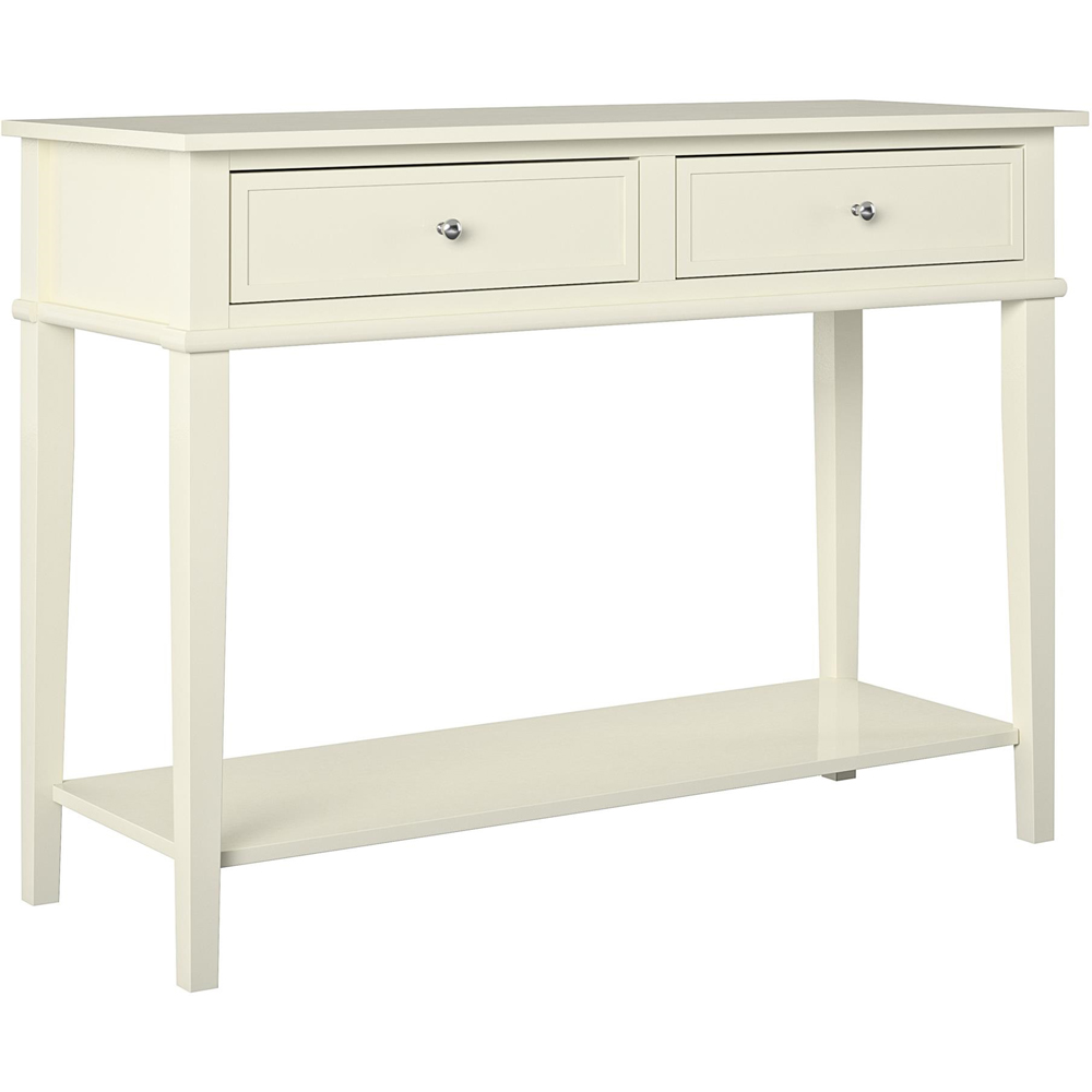 Dorel Franklin 2 Drawer Single Shelf White Console Table Image 2