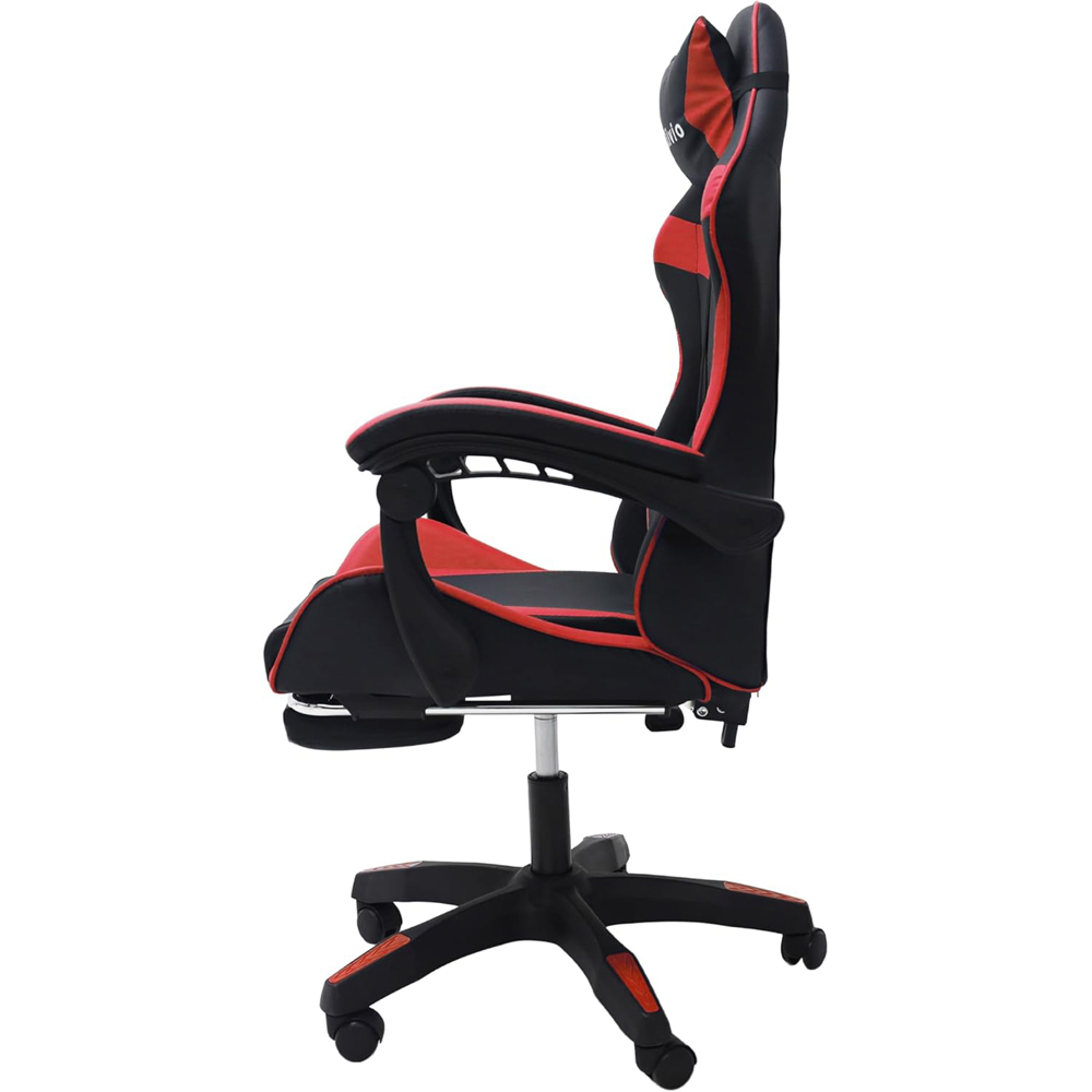 Alivio Red and Black Ergonomic Swivel Gaming Chair with Footrest and Lumbar Support Image 4