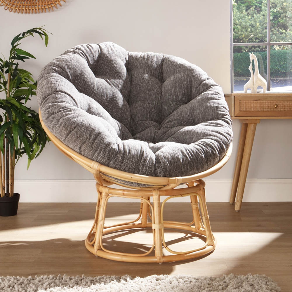 Desser Furniture Papasan Natural and Shadow Grey Chair Image 6