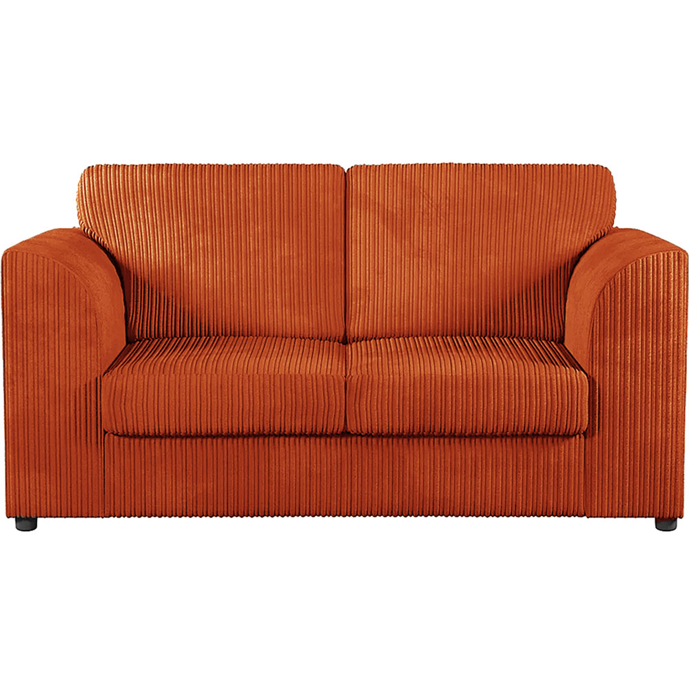 Luxor 4 Seater Orange Jumbo Cord Full Back Sofa Suite Image 4