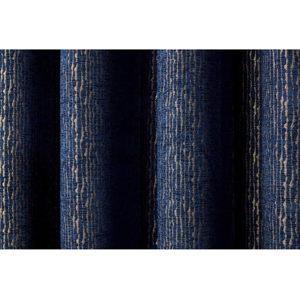 Nova Navy Chenille Jacquard Eyelet Curtain 168 x 183cm Image 4