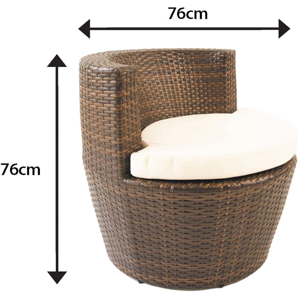 Cozy Bay Provence 2 Seater Cappuccino Rattan Round Tea Furniture Set Image 4