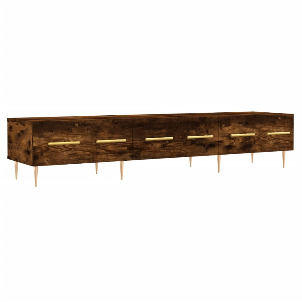 vidaXL 3 Drawer Smoked Oak TV Cabinet Image 2