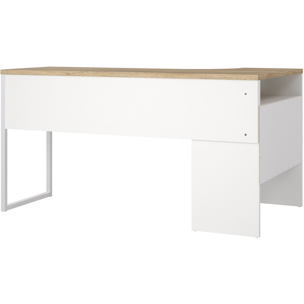 Florence Function Plus 2 Drawer Corner Desk White and Oak Image 4