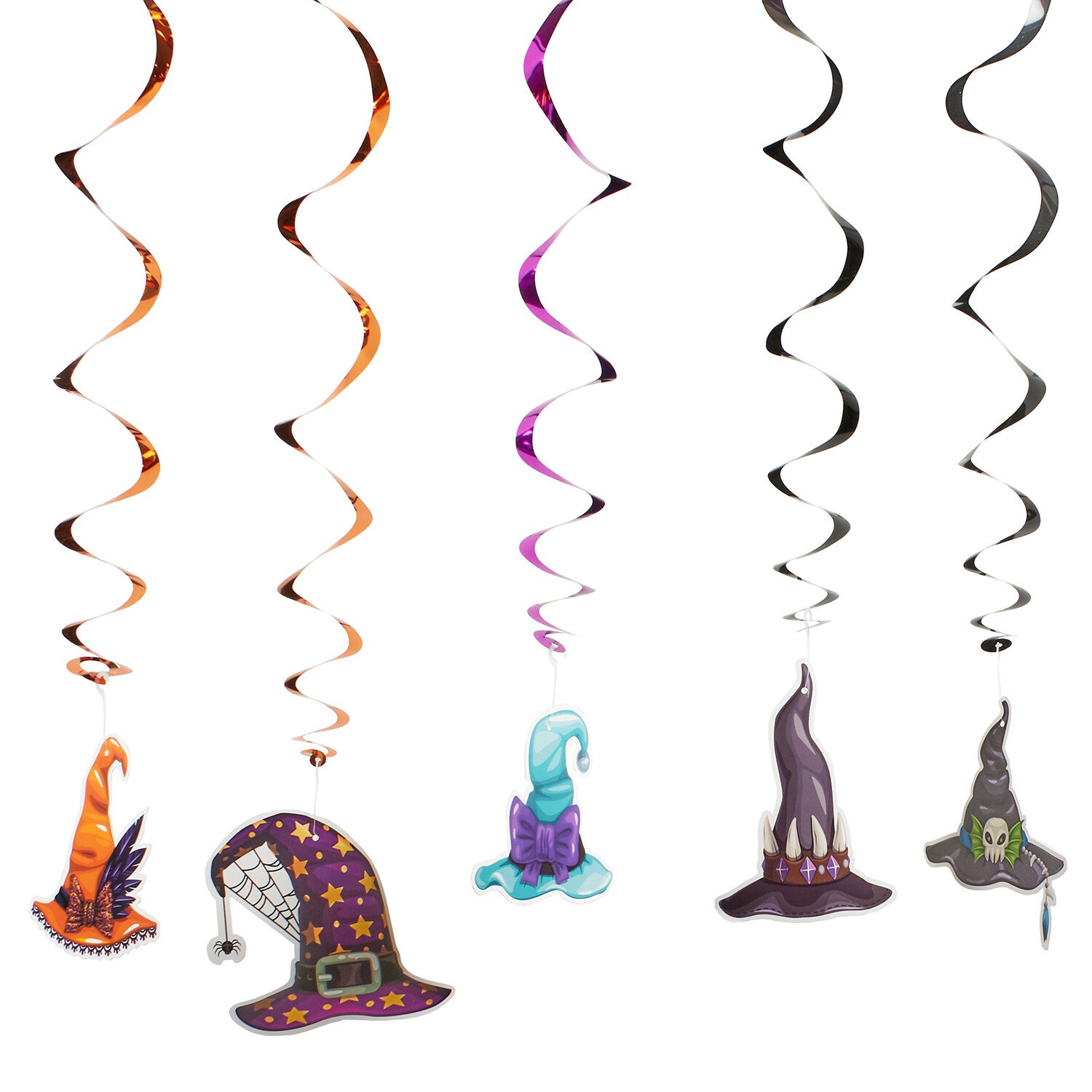 9 Piece Halloween Spiral Hanging Hats Image 1