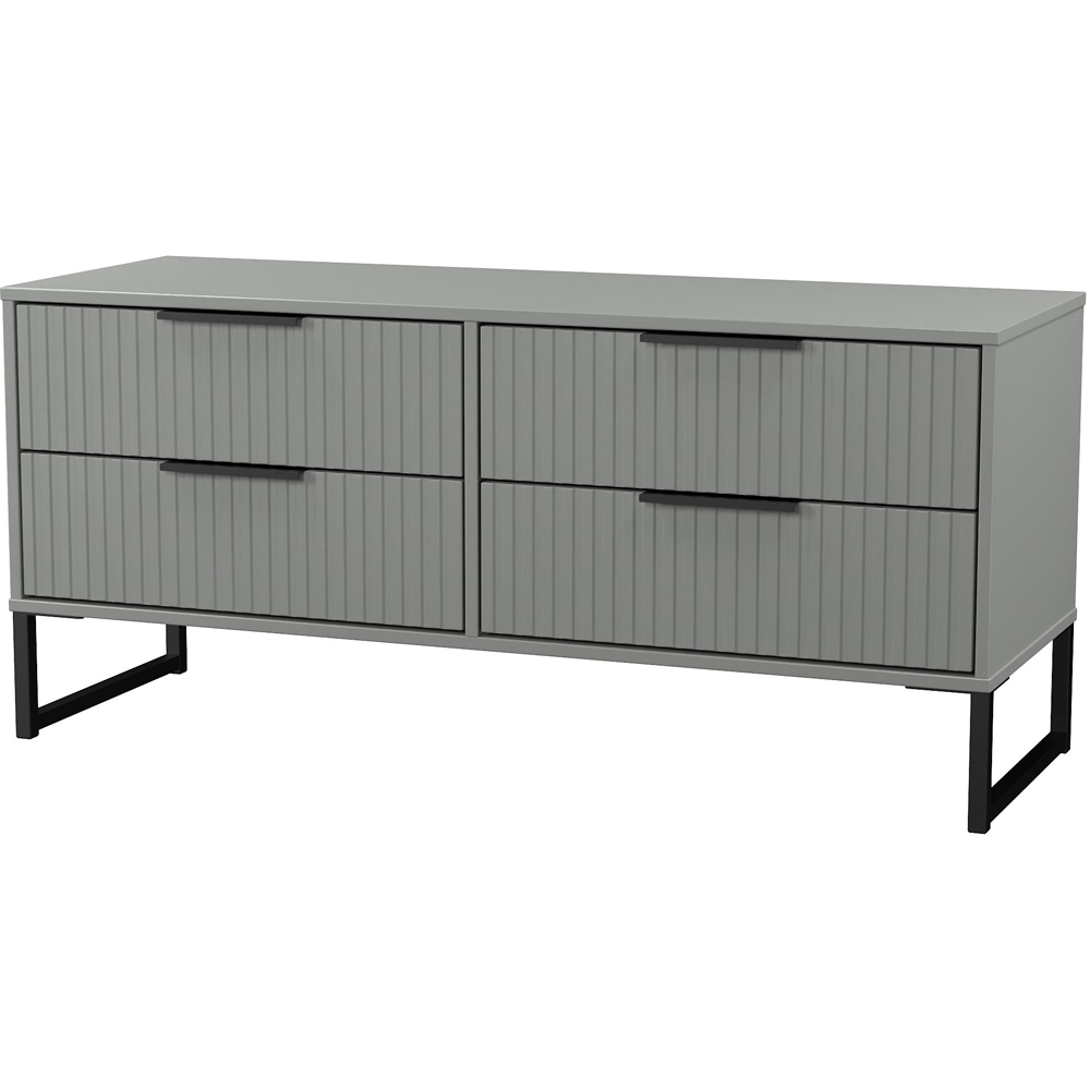 Crowndale Fluted 4 Drawer Dusk Grey Bed Box Ready Assembled Image 4