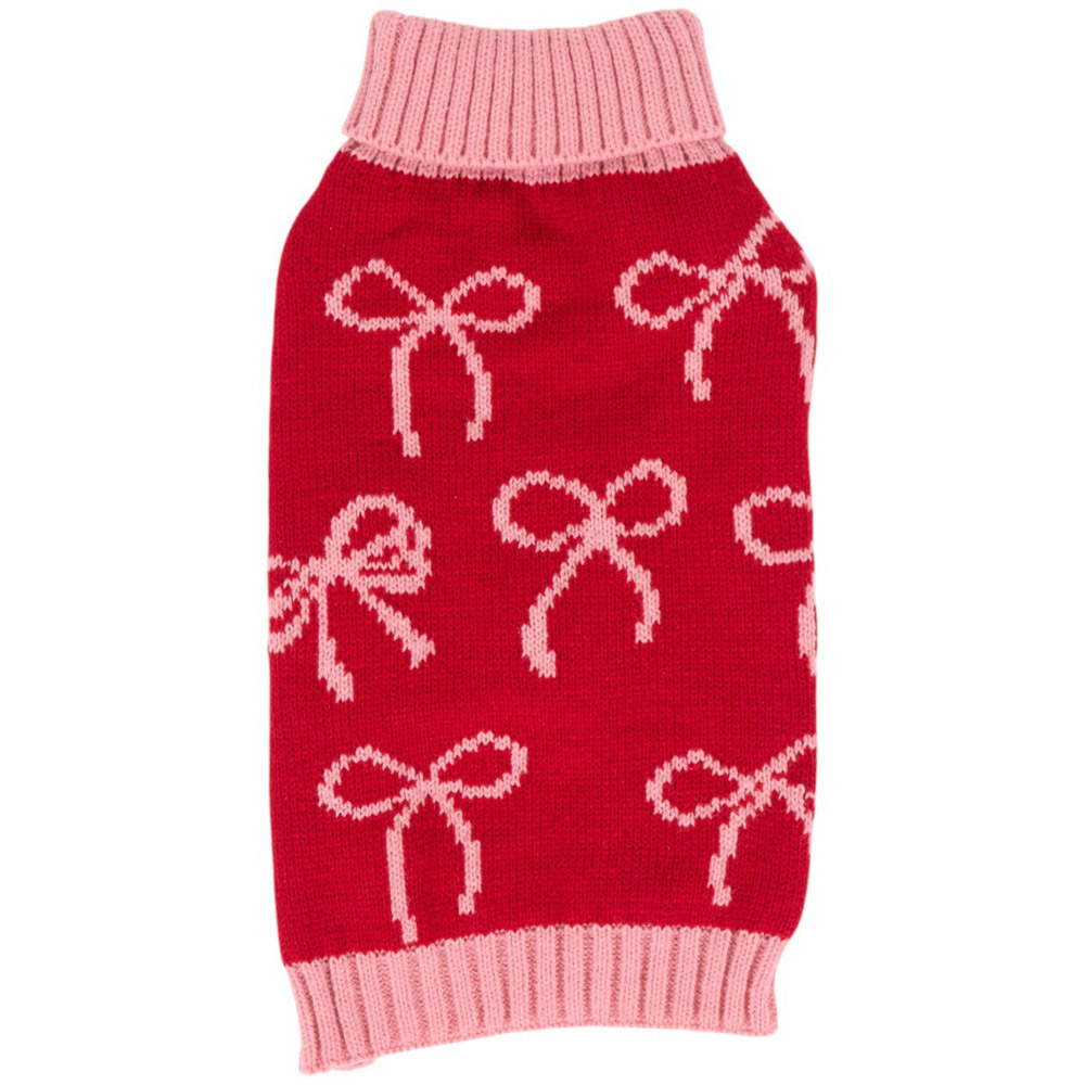 Winter Bow Dog JumperRedM Image 1