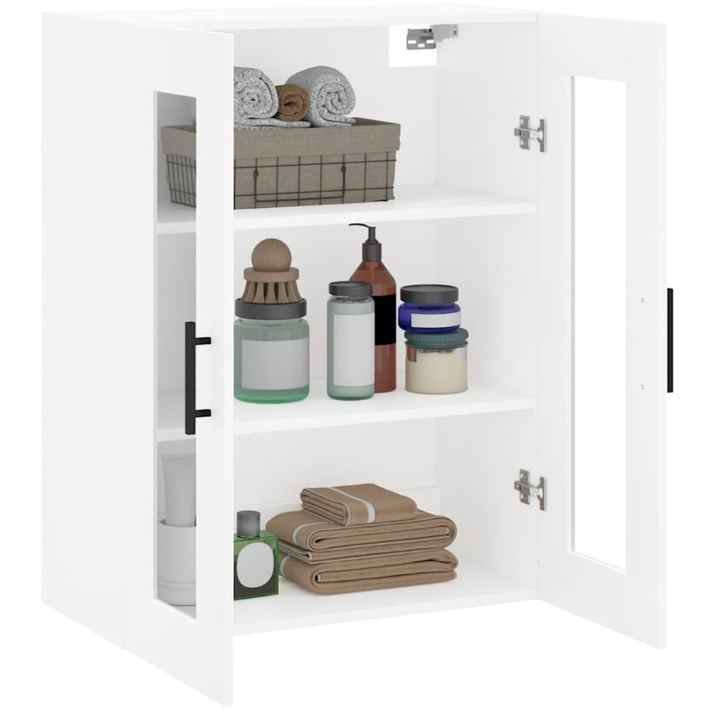 vidaXL 2 Door 3 Shelf White Wall Mounted Cabinet Image 5