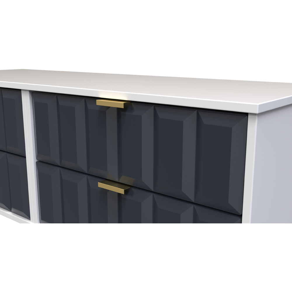 Crowndale Cube 4 Drawer Matt Indigo and White Bed Box Ready Assembled Image 5