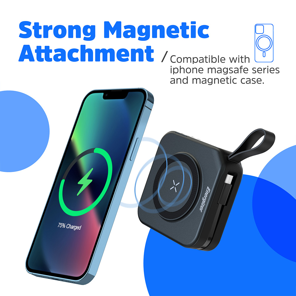 Energizer Magnetic Black QI Wireless Power Bank with AC Mains 10000mAh Image 6
