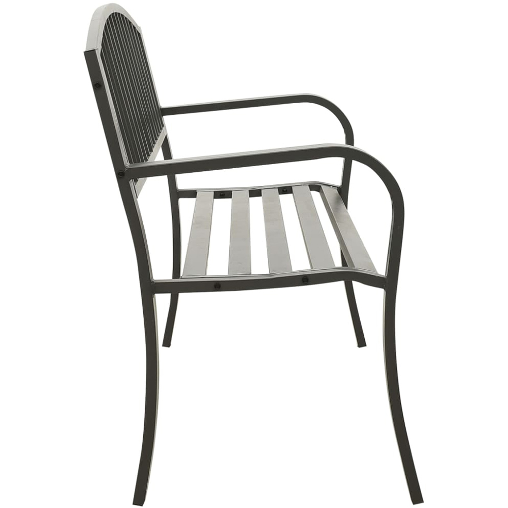 vidaXL 2 Seater Grey Powder Coated Steel Garden Bench Image 3