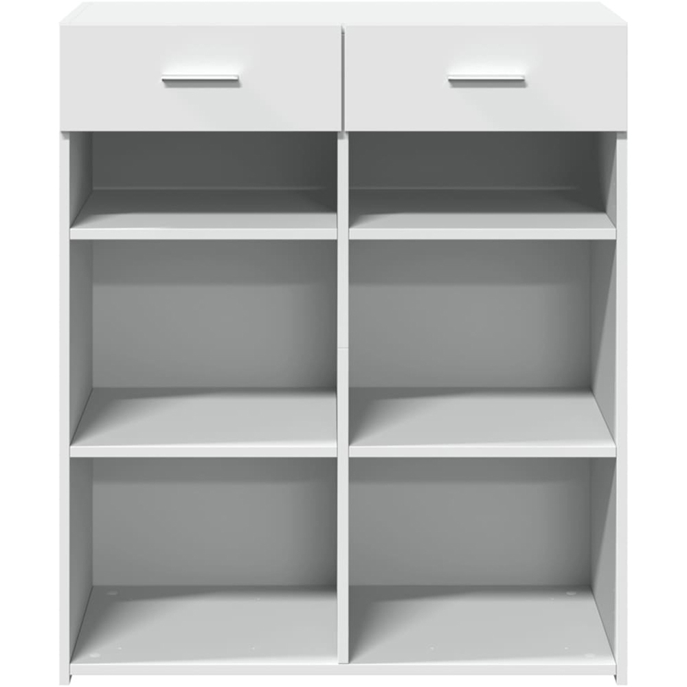 vidaXL 2 Drawer 6 Shelf White Sideboard Image 4