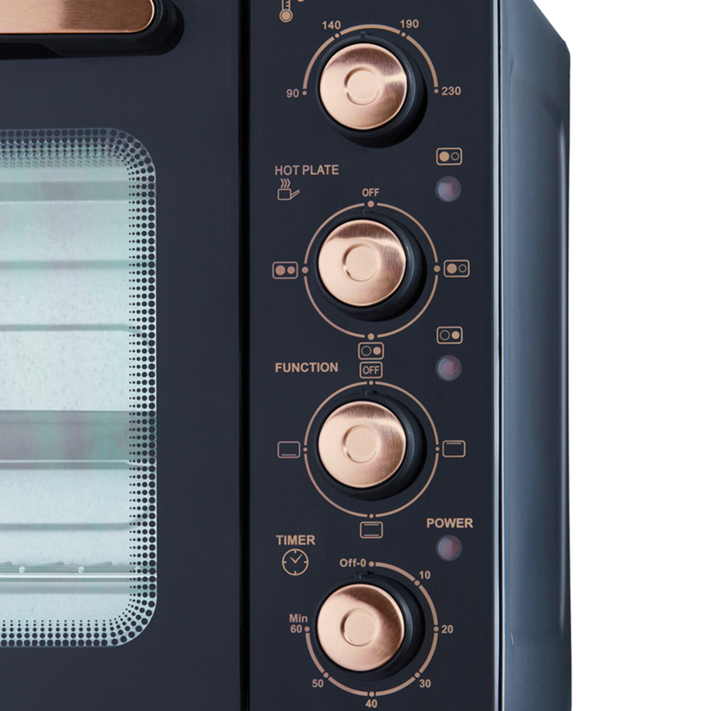 Cooks Professional K493 Copper Counter Top 34L Mini Oven Grill with 2 Hobs Image 6