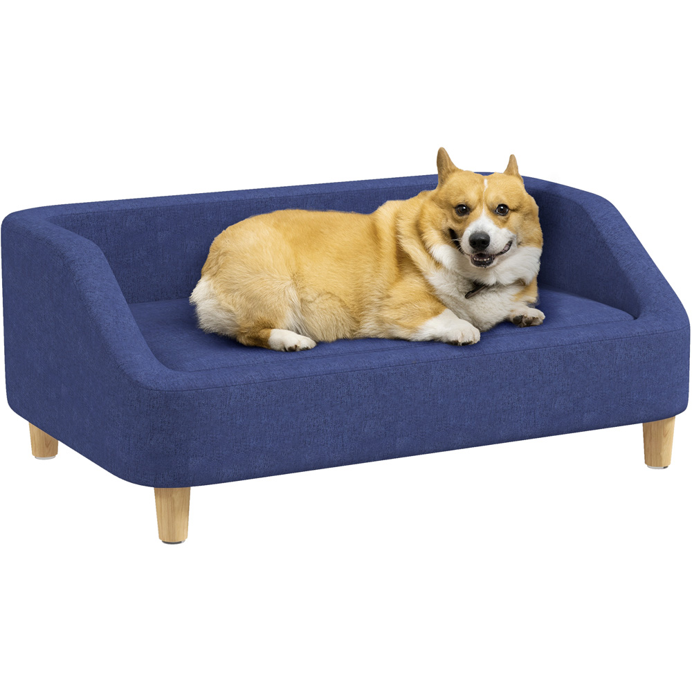 PawHut Blue Small Medium and Large Dogs Pet Sofa with Cushion Image 3