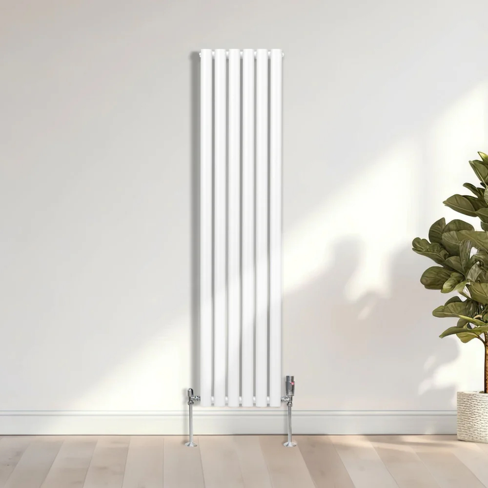 Monster Shop 4195BTU White Oval Column Radiator and Valves 1600 x 360mm Image 2