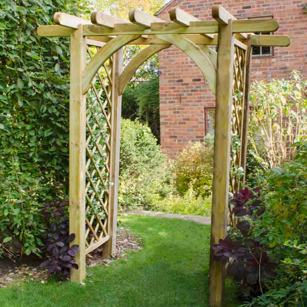 Forest Garden 6 x 4.5ft Ultima Pergola Arch with Trellis Sides Image 1